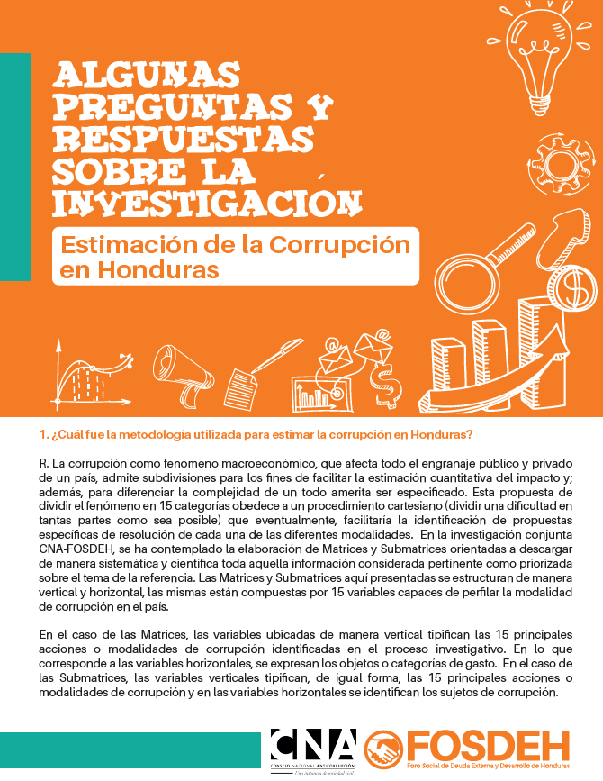 Algunas preguntas y respuestas sobre la investigación. Estimación de la Corrupción en Honduras