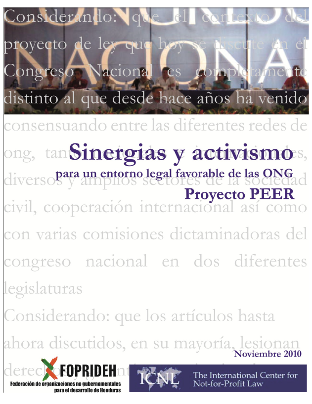 Sinergias y activismo para un enterno legal favorable de las ONG – Proyecto PEER