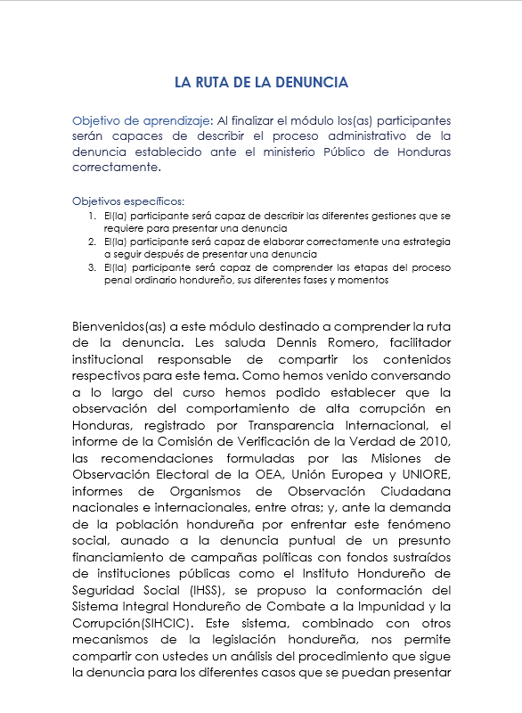 La Ruta de Denuncia